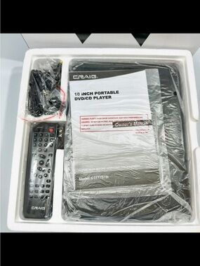 Craig CTFT751tk 10” Portable DVD Player As-Is Parts Repair Powers On Open Box